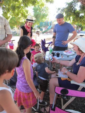 Kids were delighted by Carol's facepainting