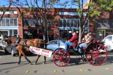 A Railroad Square tradition... holiday carriage rides.